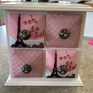 Paris ooh la la jewelry holder, 4 small drawers
